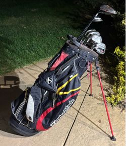 Left-Handed TaylorMade RAC OS golf set (Burner Driver+5w+3i-pw+sw+putter+stand bag)