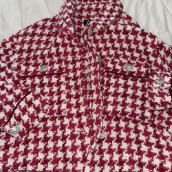 Jacket  Zara Houndstooth  White Royal Pink  2024 