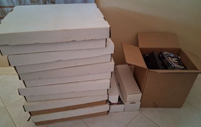 Trading Card Storage (6) 5-Row Boxes + EMPTY Product Boxes for Display