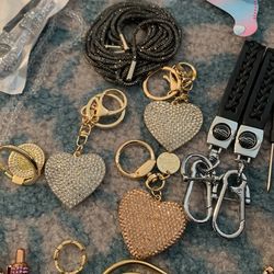 Bling Heart Keychains