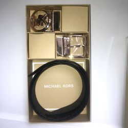 Michael Kors Black / Gold Leather Belt