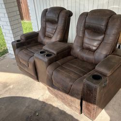 Leather Loveseat Recliner Couch