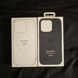Apple iPhone 16 pro silicon case midnight and clear color