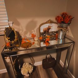 Glass mirror Table