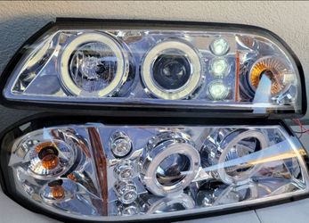 00-05 Chevrolet Impala LED Projector Headlights Luces Calaveras Micas Faros Faroles Headlamps Focos Chevy