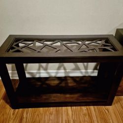 Console Table with Geometric Cut Out