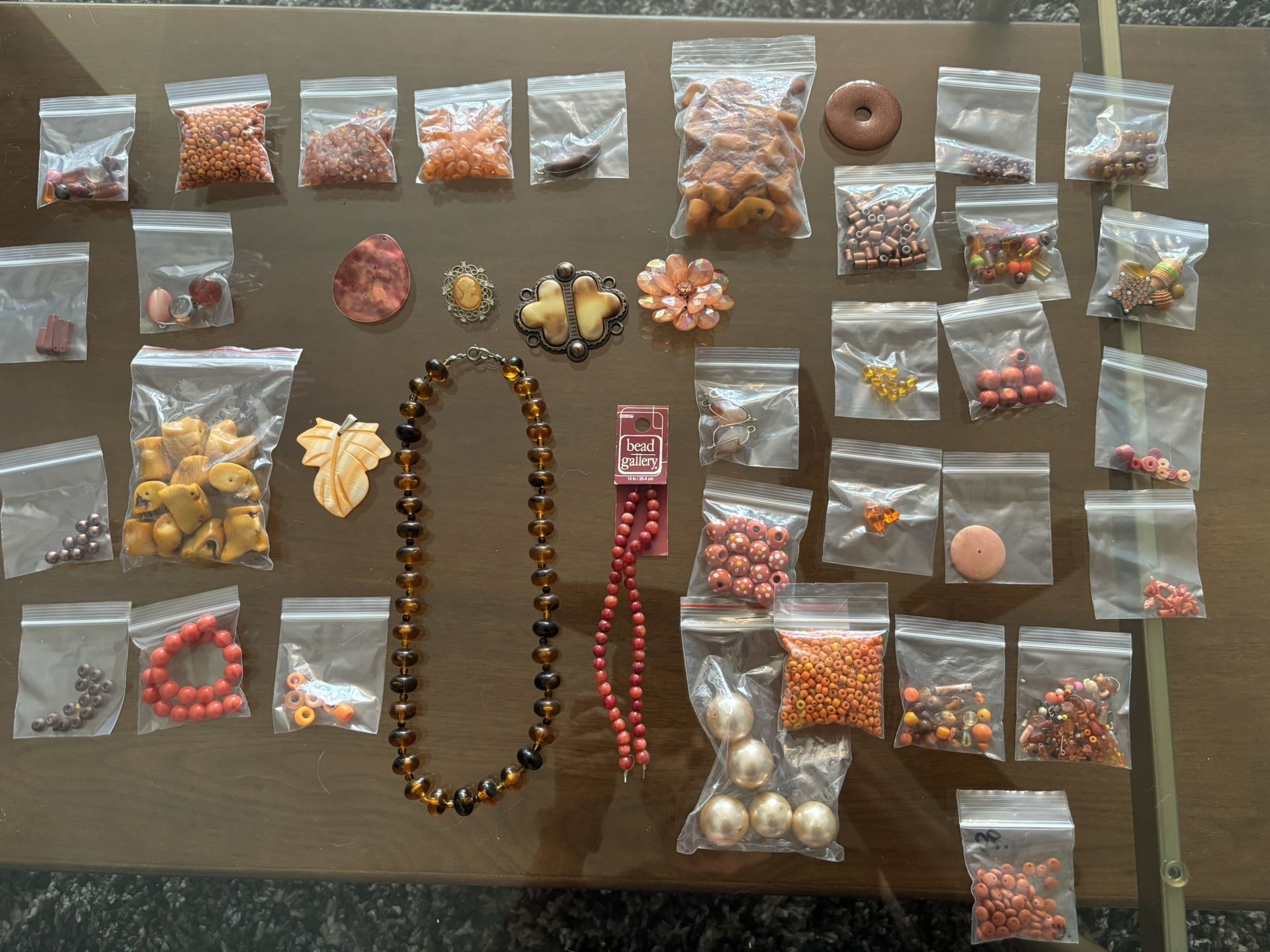 LOT Of orange beads