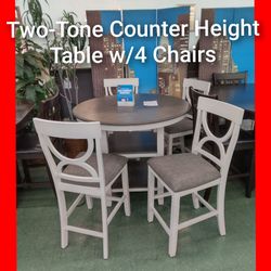✨ Counter Height Table with 4 Chairs