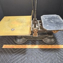 Antique Scale With Weights John Chatillon Cast Iron