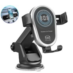 15W Auto Clamping Wireless Car Phone Charger 