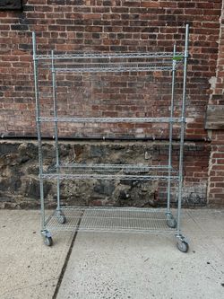 4Tier Metal Wire Shelving Unit with Wheels
