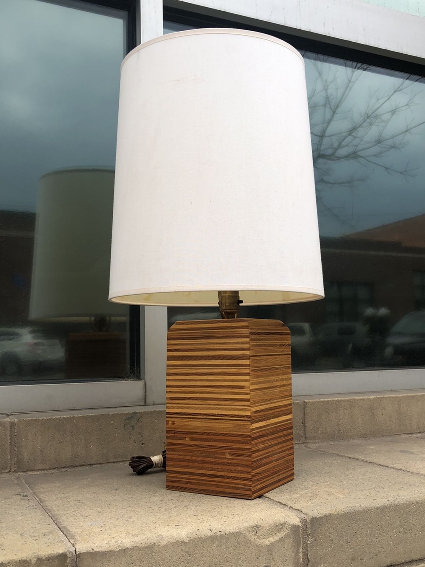 Vintage Chunky Wooden Table Lamp