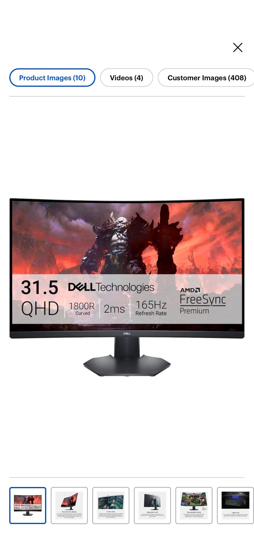 Dell S3222DGM 32" LED Curved QHD FreeSync Gaming Monitor