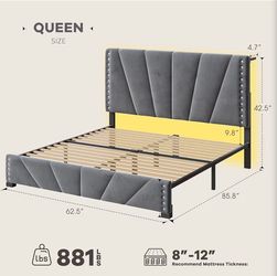Queen mattress and bed frame
