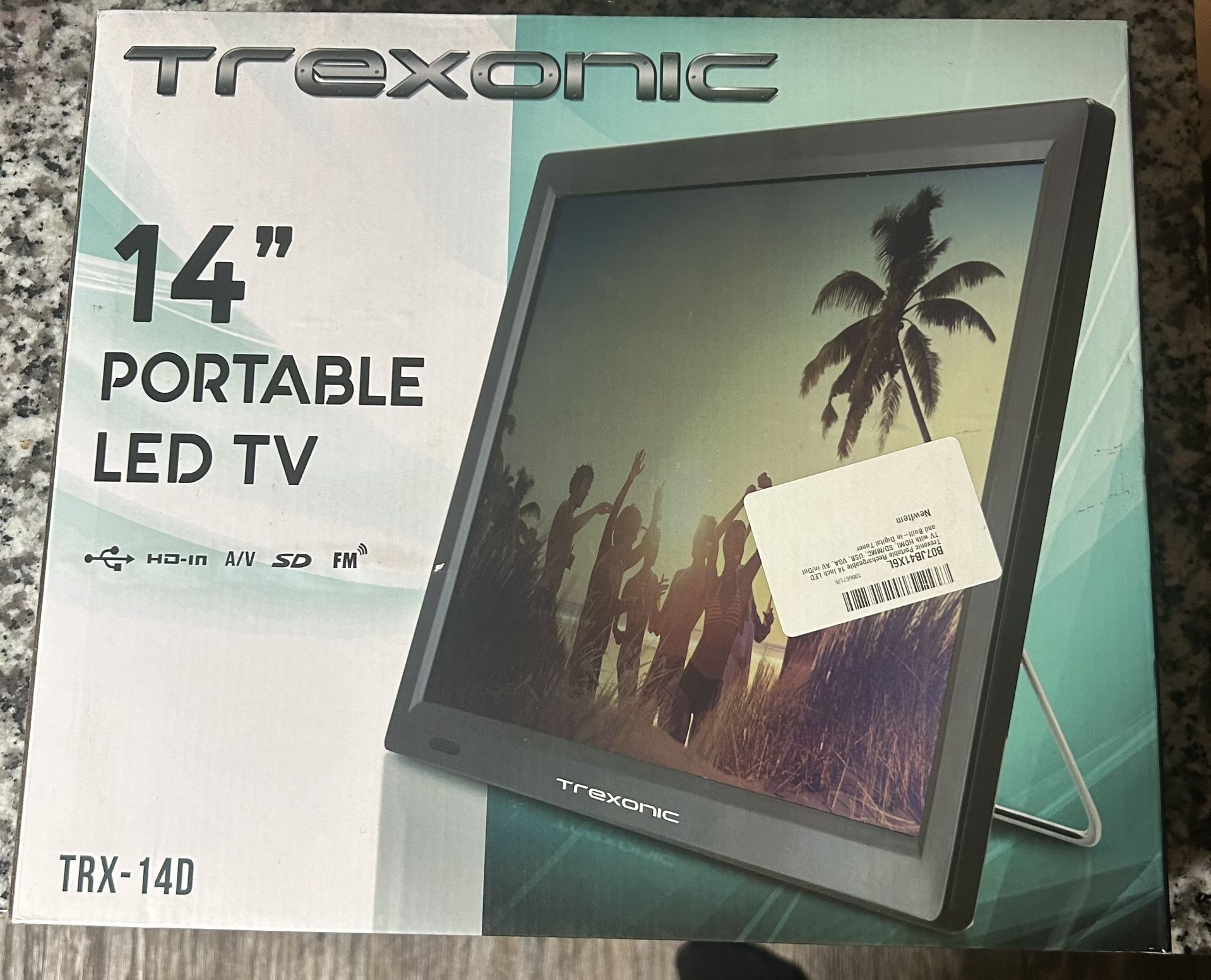 Trexonic 14-Inch Portable Rechargeable LED TV