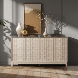 Fluted Sideboard Cabinet with Storage