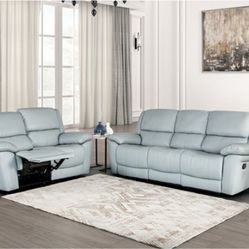 New  Leather Recliner Couch and Loveseat! Pillow Top Arms! Free Delivery 🚚!