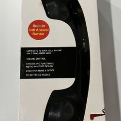 SoundLogic Cell Phone Handset Attachment, Black Retro Cell Phone Plug In Phone