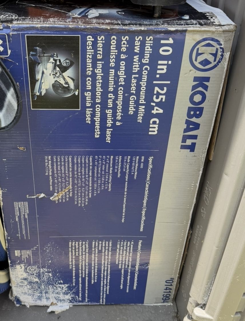 Kobalt 10-Inch Sliding Compound Miter Saw with Laser Guide