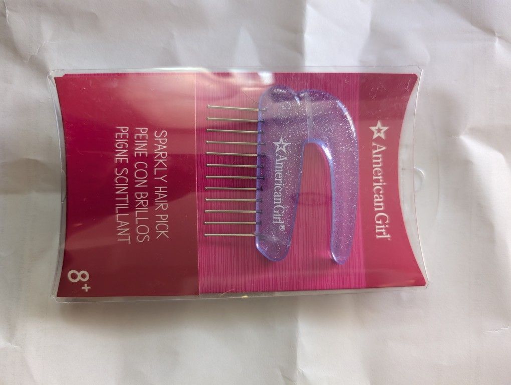 American Girl SPARKLY HAIR PICK COMB Purple Wire Dolls Hair Brush Accessory NWT