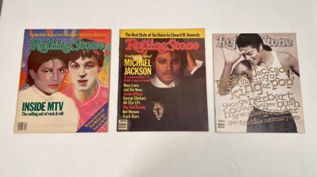 3 Vintage Rolling Stone Michael Jackson Magazine Lot 1(contact info removed) MTV King of Pop