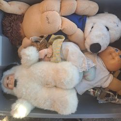 Vintage Cabbage Patch dolls, Snoopy Doll, Porcelain Face Doll 