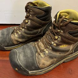 Keen Waterproof Steel Toe Work Boots, Men’s Size 10