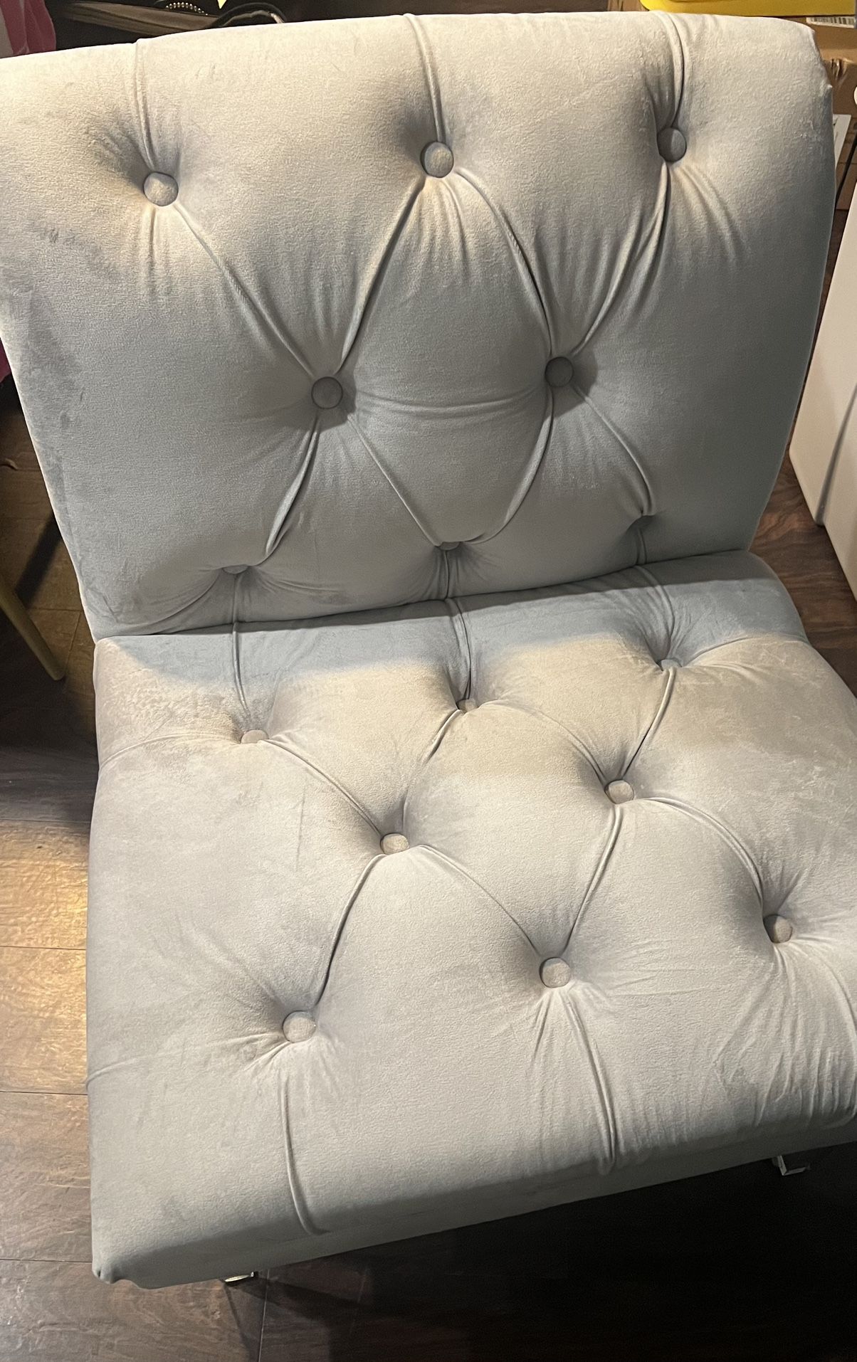 Light Gray Bench and Chair Set