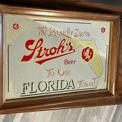 Mirrored Vintage Stroh’s Bar Picture 