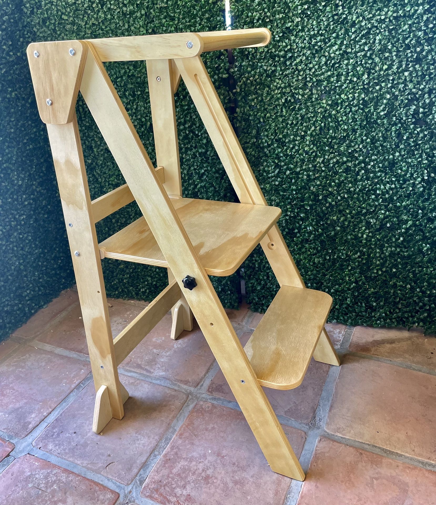Nice New Folding Wooden Kids Chef Helper Kitchen Tower Step Ladder w/