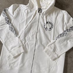 White Chrome hearts hoodie