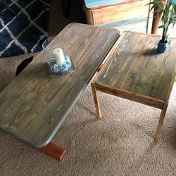 Coffee table and table, slate gray