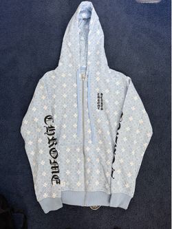 Chrome Hearts blue Cross Zip-Up Hoodie