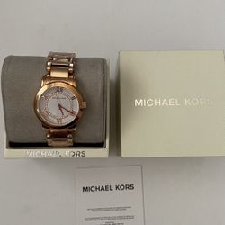 NEW! Michael Kors Watch. Rose Gold With Crystals
