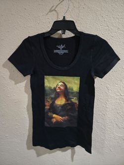Mr. Bean Mona Lisa Women's Tee Shirt, Black, Size XS