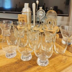 Cocktail Mixer Kit + Cocktail Glasses + Whiskey Glasses