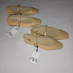 Zara Woman's Leather Flats New $10 Each 
