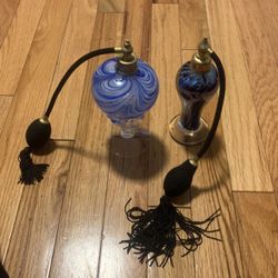 Beautiful Vanity blown glass pieces pair