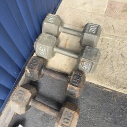Steel dumbbells two 30s two 20s