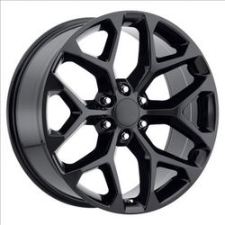 26x10 2112-G09 Black Snowflake Wheels β 6x139.7