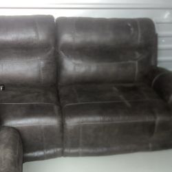 Two Piece Sofa Set With Sleeper Recliners 