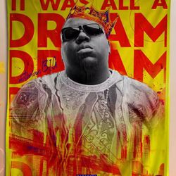 Notorious B.I.G It Was All A Dream Iconic Rap Legend Quote Wall Tapestry