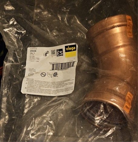 NEW Viega ProPress 45° Elbow 3"x3" Copper – In Bag