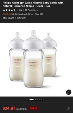 Philips Avent Natural Glass Baby Bottles