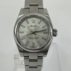 Rolex 26mm Oyster Perpetual 176200 Silver Oyster Bracelet with Silver Bezel 2016