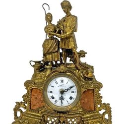 Lancini Italian "Lovers" Figural Mantle Clock
