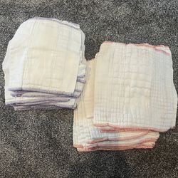 CLOTH-EEZ PREFOLD DIAPERS - NATURAL UNBLEACHED Lot of 29