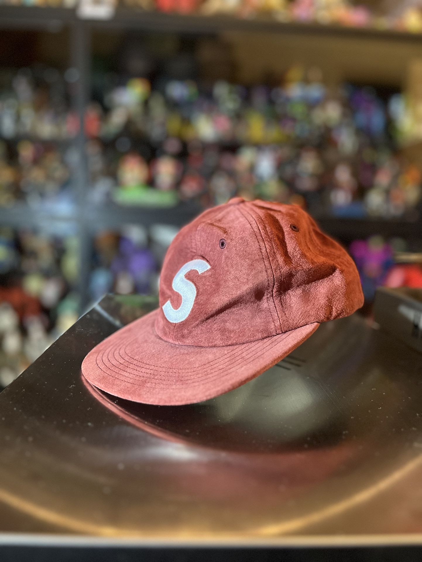 Supreme Denim Suede Compact Logo Cap Hat