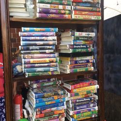 VHS Movies For Sale Teddy Bears Clothes Desk