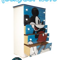 Fully Assembled 5 Drawer Chest Dresser Mickey Mouse